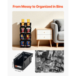 Πλαστικοί κάδοι αποθήκευσης VEVOR που στοιβάζονται, 27,6 x 14 x 13 cm (8 τεμάχια), Πλαστικά δοχεία για οργάνωση και αποθήκευση σε ντουλάπες, γκαράζ, μικρά αντικείμενα, είδη γραφείου και άλλα αξεσουάρ, μαύροι