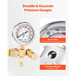 Κιτ πλήρωσης υδραυλικού συσσωρευτή αζώτου VEVOR, κιτ πλήρωσης αζώτου 0-100 Bar, σύστημα δοκιμής πίεσης με 1 μανόμετρο, 1 εύκαμπτο σωλήνα αερίου, 1 σώμα βαλβίδας και 1 προσαρμογέα CGA580 για μηχανήματα κατασκευών