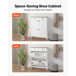 Παπουτσοθήκη VEVOR με 2 αναδιπλούμενα συρτάρια, Ντουλάπι αποθήκευσης παπουτσιών αγροτικού τύπου με 2 συρτάρια και συσκευή κατά της ανατροπής, Ανεξάρτητη οργάνωση παπουτσιών ιδανική για είσοδο, διάδρομο, υπνοδωμάτιο, σαλόνι, λευκό