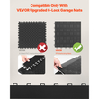 Κιτ ακμών μετάβασης για γυναικεία δάπεδα γκαράζ VEVOR, 15 τεμάχια ανθεκτικά αρθρωτά άκρα δαπέδου γκαράζ PP με αλληλοσύνδεση, αντιολισθητικά, εύκολα στη συναρμολόγηση, συμβατά μόνο με αναβαθμισμένα πατάκια γκαράζ 6 κλειδιών VEVOR, μαύρο
