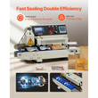 Μηχανή συνεχούς σφράγισης ταινιών σακουλών VEVOR, πλάτος σφράγισης 6-12 mm, οριζόντια μηχανή σφράγισης ταινιών με εκτύπωση με μελάνι, ρυθμιζόμενη θερμοκρασία και ταχύτητα, εμπορική μηχανή θερμικής σφράγισης για πλαστικές σακούλες 0,03-0,8 mm