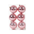 Σετ Χριστουγεννιάτικες μπάλες - 10cm - 6pcs - 326024 - Pink