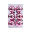 Σετ Χριστουγεννιάτικες μπάλες - 8cm - 6pcs - 326086 - Pink