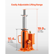 Υδραυλικός γρύλος μπουκαλιών VEVOR Air, μέγιστης χωρητικότητας 12 τόνων, εύρος ανύψωσης 265-505 mm, πνευματικός/χειροκίνητος γρύλος μπουκαλιών βαρέως τύπου με χειροκίνητη αντλία για SUV, Pick-up, φορτηγό και επισκευή αυτοκινήτων, πορτοκαλί