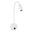 GLOBOSTAR® GOOSE 61688 Μοντέρνο Φωτιστικό Τοίχου - Απλίκα Ξενοδοχείου Reading Light LED 3W 300lm 36° AC 220-240V IP20 Θερμό Λευκό 2700K - CREE XPE Chip & TÜV SÜD Driver - Λευκό Ματ - Μ6.5 x Π15 x Υ24.5cm - 3 Χρόνια Εγγύηση