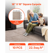Πλακάκια χαλιού VEVOR 457x457 mm, Τετράγωνο χαλί 10 τετράγωνων τετράγωνων χαλιών, αποσπώμενο και χωρίς φθορές, αυτοκόλλητο δάπεδο σπιτιού με μαλακή επένδυση για κάλυψη 2,1㎡, εύκολο DIY για σαλόνι και υπνοδωμάτιο, ανοιχτό καφέ