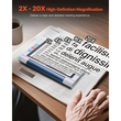 Φορητός Ψηφιακός Μεγεθυντικός Φακός VEVOR, Ηλεκτρονικός Μεγεθυντικός Φακός Βίντεο με Οθόνη Αφής 203 χιλιοστών για Χαμηλή Έκδοση, Ηλεκτρονικό Βοήθημα Ανάγνωσης 2X - 20X με Φακό HD 13MP Αυτόματης Εστίασης, Λειτουργία 26 Χρωμάτων, Έξοδος HDMI & Αποθήκευση 16 GB