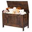 Παιδικός πάγκος αποθήκευσης VEVOR, ξύλινο κουτί παιχνιδιών, μεγάλο ντουλάπι αποθήκευσης με μεντεσέ ασφαλείας, ρετρό πάγκος αποθήκευσης για νήπια για Playroom, σαλόνι ή είσοδο, 754 x 389 x 480 mm, εύκολη συναρμολόγηση, καφέ