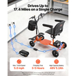 Πτυσσόμενο 4τροχο σκούτερ κινητικότητας VEVOR για ενήλικες και ηλικιωμένους, ηλεκτρικό σκούτερ κινητικότητας φόρτωσης 120 κιλών, αναπηρικό αμαξίδιο παντός εδάφους με μπαταρία λιθίου 48V, μεγάλα συμπαγή ελαστικά και ικανότητα αναρρίχησης 8°