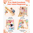 VEVOR Εσωτερική Παιδική Χαρά Jungle Gym, Ξύλινο Σετ Εσωτερικής Παιδικής Χαράς 4 σε 1 με Αναρρίχηση, Τσουλήθρα, Ξύλινη Σκάλα & Δακτυλίδια Γυμναστικής, Παιχνίδια Αναρρίχησης Παιδικής Χαράς σε Στυλ Montessori για Αγόρια Κορίτσια, 100KG