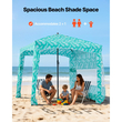 VEVOR Καμπάνα Παραλίας, Σκηνή Παραλίας 1,83 x 1,83 μ. με Πλευρικό Τοίχωμα, Προστασία UPF 50+, Εύκολη Εγκατάσταση Σκηνής Καμπάνα με Θήκες Άμμου, Μεγάλη Φορητή Ομπρέλα Σκίασης για Όλη την Οικογένεια & Φίλους