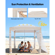 VEVOR Καμπάνα Παραλίας, Σκηνή Παραλίας 2,4 x 2,4 μ. με Πλευρικό Τοίχωμα, Προστασία UPF 50+, Εύκολη Εγκατάσταση Σκηνής Καμπάνα με Θήκες Άμμου, Ρυθμιζόμενο Ύψος, Φορητή Ομπρέλα Σκίασης για Όλη την Οικογένεια