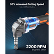 Ασύρματο μεταλλικό τσιμπολόγημα VEVOR, με μπαταρία 20 V 4000 mAh, αποδοτικό κινητήρα χωρίς ψήκτρες 2200 RPM, ηλεκτρικό μεταλλικό τσιμπολόγημα με πλαστική θήκη μεταφοράς για κοπή χαλύβδινων φύλλων και φύλλων αλουμινίου