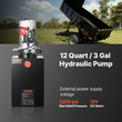 Υδραυλική μονάδα ισχύος VEVOR 12 L, αντλία ρυμούλκησης διπλής ενέργειας, μέγιστη πίεση εκτόνωσης 22 MPa και ρυθμός ροής 3,4 L/min, υδραυλική αντλία DC 12V με μεταλλική δεξαμενή για ανύψωση ρυμούλκας και αυτοκινήτου