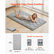 Ιαπωνικό στρώμα τατάμι VEVOR, Πτυσσόμενο ιαπωνικό στρώμα τατάμι διπλού μεγέθους, Στρώμα φουτόν με τσάντα αποθήκευσης και κούμπωμα, Πατάκι δαπέδου 9 στρώσεων για ύπνο, κοιτώνα, διαλογισμό, γιόγκα, 2032 x 991 x 63,5 mm, γκρι