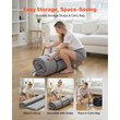 Ιαπωνικό στρώμα τατάμι VEVOR, Πτυσσόμενο στρώμα ιαπωνικού τατάμι πλήρους μεγέθους, Στρώμα φουτόν με τσάντα αποθήκευσης και κούμπωμα, Πατάκι δαπέδου 9 στρώσεων για ύπνο, κοιτώνα, διαλογισμό, γιόγκα, 2032 x 1372 x 89 mm, γκρι