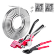 Κιτ δεσίματος χαλύβδινων ταινιών VEVOR, εργαλείο σφράγισης ταινιών βαρέως τύπου με ιμάντες δεσίματος 60 μέτρων, 200 μεταλλικά κουμπώματα, κιτ δεσίματος χειροκίνητης συσκευασίας παλετών για αποθήκη, μεταφορά, βιομηχανική συσκευασία