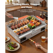 Ηλεκτρική πλάκα ψησίματος VEVOR Commercial, 725 x 400 mm, 4400W, Ρυθμιζόμενη θερμοκρασία 50-300°C, Πάγκος εργασίας από ανοξείδωτο χάλυβα, Μισό αυλάκι Μισό επίπεδος, με 2 σπάτουλες και 2 βούρτσες, για μπριζόλα, τηγανίτες