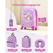 Σετ αποσκευών VEVOR για παιδιά, 5 τεμάχια, βαλίτσα 45,7 cm με σκληρές ρόδες και σακίδιο πλάτης και μαξιλάρι σε σχήμα U, σετ αποσκευών Unicorn για παιδιά, δώρο γενεθλίων για κορίτσια και αγόρια, εγκεκριμένο από αεροπορική εταιρεία