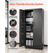 Μεταλλικό ντουλάπι αποθήκευσης VEVOR, ντουλάπι γκαράζ από χάλυβα 179,5 cm με ρυθμιζόμενα ράφια, 2 μαγνητικές πόρτες, κρεμαστή ράβδο και 3 γάντζους ράβδων, 5 επίπεδα αποθήκευσης εργαλείων με κλειδαριά για ντουλάπι, αποθήκη, υπόγειο