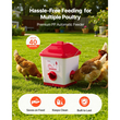 Αυτόματη ταΐστρα κοτόπουλων VEVOR, χωρητικότητας 18,14 kg, μεγάλης βαρύτητας κρεμαστή ταΐστρα πουλερικών με λαβή, σχεδιασμός χωρίς απόβλητα, αδιάβροχος, 3 θύρες τροφοδοσίας, εσωτερικό ή εξωτερικό κοτέτσι, για κοτόπουλα