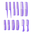 Σετ 12 τεμάχια Χτένες Πλαστικές - Λιλά