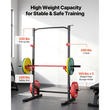 VEVOR Power Cage Squat Rack, Πολυλειτουργικό Power Rack για Γυμναστήριο στο Σπίτι, Εξοπλισμός Προπόνησης Δύναμης με 4 Ζώνες, Ρυθμιζόμενα J-Hooks & Μπάρες Ασφαλείας για Barbell Squat Bench Press Pull-Up