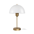 GLOBOSTAR® GAZETA 203-0304 Μοντέρνο Επιτραπέζιο Φωτιστικό Πορτατίφ με Ντουί 1 x E27 AC 220-240V IP20 - Λευκό Δίαφανο & Μπρονζέ  - Μ25 x Π25 x Υ39cm
