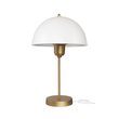 GLOBOSTAR® GAZETA 203-0303 Μοντέρνο Επιτραπέζιο Φωτιστικό Πορτατίφ με Ντουί 1 x E27 AC 220-240V IP20 - Λευκό & Μπρονζέ  - Μ25 x Π25 x Υ39cm