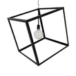 GLOBOSTAR® CUBE 999-0215 Μοντέρνο Κρεμαστό Φωτιστικό Οροφής με Ντουί 1 x E27 AC 220-240V IP20 - Μαύρο - Μ70 x Π70 x Υ87cm