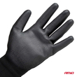 Amio - Γάντια Εργασίας ελαστικά με επικάλυψη πολυουρεθάνης χρώμα μαύρο μέγεθος No.9 - 2 ζευγ. (04632/AM)