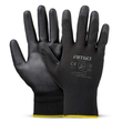 Amio - Γάντια Εργασίας ελαστικά με επικάλυψη πολυουρεθάνης χρώμα μαύρο μέγεθος No.10 - 2 ζευγ. (04633/AM)