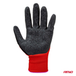 Amio - Γάντια Εργασίας με επικάλυψη λάτεξ χρώμα μαύρο/κόκκινο μέγεθος No.11 - 2 ζευγ. (04638/AM)