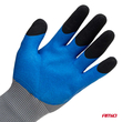 Amio - Γάντια Εργασίας με επικάλυψη αφρού λάτεξ χρώμα γκρι/γαλάζιο/μαύρο μέγεθος No.8 - 2 ζευγ. (04643/AM)