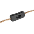 GLOBOSTAR® WHIP 77672 Μοντέρνο DIY Πλεκτό Καλώδιο με Ντουί 1 x E27, Διακόπτη On/Off & Πρίζα AC 220-240V IP20 - Καφέ & Μαύρο - Μ150 x Π2.7 x Υ1.9cm