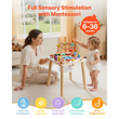 Τραπέζι Δραστηριοτήτων VEVOR Montessori για νήπιο 1-3 ετών, Ξύλινο Γραφείο Δραστηριοτήτων Learn 8 σε 1, Παιδικό Τραπέζι Παιχνιδιού για Αγόρια & Κορίτσια Ηλικίας 6+ Μηνών, Υπέροχα Γενέθλια, Χριστούγεννα, Δώρο για την Ημέρα του Παιδιού