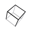 kelvo® KIBOO KLV-101-0261 Κρεμαστό Φωτιστικό Οροφής LED 36W 3600lm 360° AC 220-240V IP20 Ρυθμιζόμενο Λευκό CCT με Χειριστήριο από 2700K έως 6000K Dimmable - Lumileds SMD Chip - Μαύρο Ματ - Μ40 x Π40 x Υ40cm - 3 Χρόνια Εγγύηση