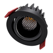 kelvo® LEO KLV-101-0314 Χωνευτό Κινούμενο Φωτιστικό Downlight Σποτ με Honeycomb Anti-Glare Reflector LED 10W 1300lm 38° AC 220-240V IP20 Φυσικό Λευκό 4500K - Bridgelux COB Chip & TÜV SÜD Driver - Μαύρο Ματ - Μ8.5 x Π8.5 x Υ6.6cm / Q7.5cm - 5 Χρόνια Εγγύηση