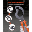 Κόφτης καλωδίων με καστάνια VEVOR, λεπίδες από ελατήριο χάλυβα με λαβές με επίστρωση PVC, κουμπί γρήγορης απελευθέρωσης, κόφτης καλωδίων με καστάνια βαρέως τύπου για κοπή καλωδίων χαλκού και αλουμινίου έως 800 MCM / 400 mm²
