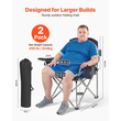 Καρέκλες κάμπινγκ VEVOR μεγάλου μεγέθους, 204 kg βαρέως τύπου στήριξη, φορητές πτυσσόμενες καρέκλες κάμπινγκ με επενδεδυμένη πλάτη και μπράτσα, θήκη για ποτήρια και πλαϊνή τσέπη, τσάντα ψυγείου, τσάντες μεταφοράς για υπαίθριες δραστηριότητες, ψάρεμα, 2 τεμάχια