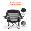 VEVOR Υπερμεγέθεις Καρέκλες Κάμπινγκ, Βαρέως Τύπου 204 kg, Φορητές Πτυσσόμενες Καρέκλες Κάμπινγκ με Επενδυμένη Επένδυση και Διπλές Θήκες για Ποτήρια & Θήκες για Ποτήρια Κρασιού, Τσάντα Μεταφοράς για Υπαίθριες Χρήσης, Ψάρεμα, Μαύρο & Γκρι, 1 Πακέτο