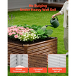 Γαλβανισμένο υπερυψωμένο παρτέρι VEVOR, 240 x 120 x 62 cm, Ορθογώνιο μεταλλικό κουτί γλάστρας εξωτερικού χώρου, Υπερυψωμένο κουτί φύτευσης χωρίς πάτο με γάντια, Alu-Zinc, για καλλιέργεια λουλουδιών και λαχανικών, βαθύ ξύλο