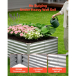 Γαλβανισμένο υπερυψωμένο παρτέρι VEVOR, 2400 x 1200 x 620 mm, Κιτ ορθογώνιας μεταλλικής γλάστρας εξωτερικού χώρου, Υπερυψωμένο κουτί φύτευσης χωρίς πάτο με γάντια, Alu-Zinc, για καλλιέργεια λουλουδιών και λαχανικών, Ασημί