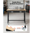 Πάγκος εργασίας VEVOR 1220 mm, χωρητικότητα φορτίου 680 kg, πάγκος εργασίας γκαράζ με συρτάρι και ρόδες, πάγκος εργαστηρίου με ρόδες, βαρέως τύπου τραπέζι εργασίας από ξύλο βελανιδιάς για γκαράζ, εργαστήριο, γραφείο και σπίτι