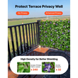 VEVOR Επεκτεινόμενη οθόνη απορρήτου φράχτη, 64,9 x 310 cm Επεκτεινόμενος τεχνητός τοίχος φυτών, ρεαλιστικό πάνελ τεχνητού κισσού με 50 φερμουάρ, διακοσμητικοί φράχτες φόντου με τεχνητό πράσινο για μπαλκόνι, βεράντα και εξωτερικό χώρο