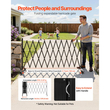 Επεκτάσιμο οδοφράγμα VEVOR, επεκτάσιμο στηθαίο ασφαλείας 3,37 μ., εύκαμπτο κινητό οδοφράγμα με ροδάκια κλειδώματος, φορητή πτυσσόμενη μεταλλική περίφραξη ασφαλείας για σκάλα κήπου και βεράντας