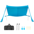 Σκηνή παραλίας VEVOR, προστασία από τον ήλιο UPF50+, ύψος 2 μ., 3,4 x 3,4 μ., εύκολα αναδιπλούμενο στέγαστρο παραλίας με σακούλες άμμου, μπατόν σταθερότητας, φτυάρια άμμου, φορητό σκίαστρο για οικογενειακές εξόδους, κάμπινγκ, ψάρεμα