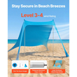 Σκηνή παραλίας VEVOR, αντηλιακή προστασία UPF50+, ύψος 2 μ., 2,3 x 2,3 μ., εύκολα αναδιπλούμενο τέντα παραλίας με σακούλες άμμου, μπατόν σταθερότητας, φτυάρια άμμου, φορητή σκίαση για οικογενειακές εξόδους, κάμπινγκ, ψάρεμα