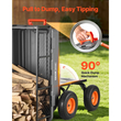 Καρότσι απορριμμάτων κήπου VEVOR, καρότσι πολυαιθυλενίου 544 kg, καρότσια κήπου, καρότσι απορριμμάτων με φράχτη αποθήκευσης, μετατρέψιμη λαβή 2 σε 1, μηχανισμός γρήγορης απορριμματοσυλλογής 90°, περιστρεφόμενοι τροχοί 180°, καρότσι κήπου για φυτά, χώμα