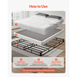 VEVOR Κουτί με ελατήρια, Πλαίσιο κρεβατιού Queen Size με πλενόμενο ύφασμα, Μεταλλικό πλαίσιο βαρέως τύπου για κρεβάτι Queen Size, Βάση στρώματος 130 mm, Μέγιστη χωρητικότητα βάρους 1587,57 kg, Εύκολη συναρμολόγηση, 2010 x 1515 x 130 mm